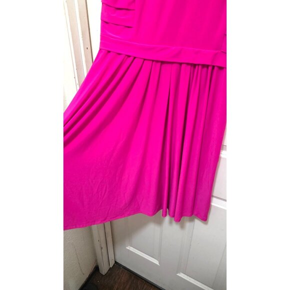 Ralph Lauren Women's Cocktail Sleeveless Fuchsia Pleated A-Line Dress Size 10 - Picture 5 of 8